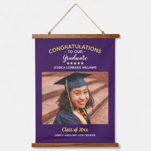 Afscheid Foto Op Maat Gefeliciteerd Geslaagd Hangend Wandkleed