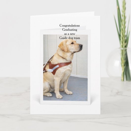 Afscheid gele Labrador Nieuwe Geleidehond Team Kaart (Voorkant)