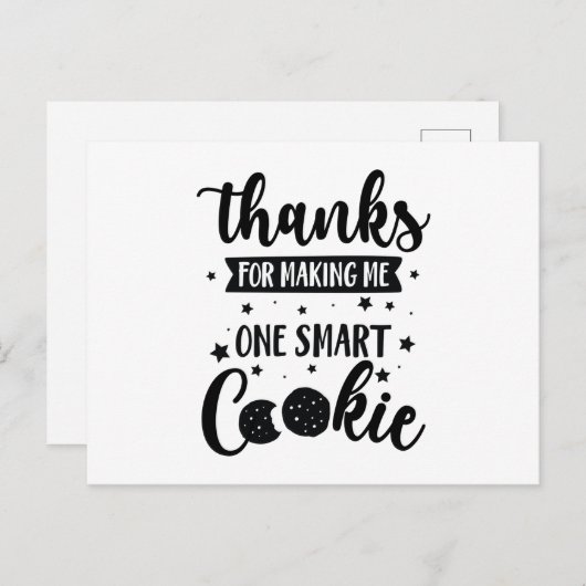 Afscheid Geschenk Dank Je Docent Waardering Koekje Briefkaart (Voorkant / Achterkant)