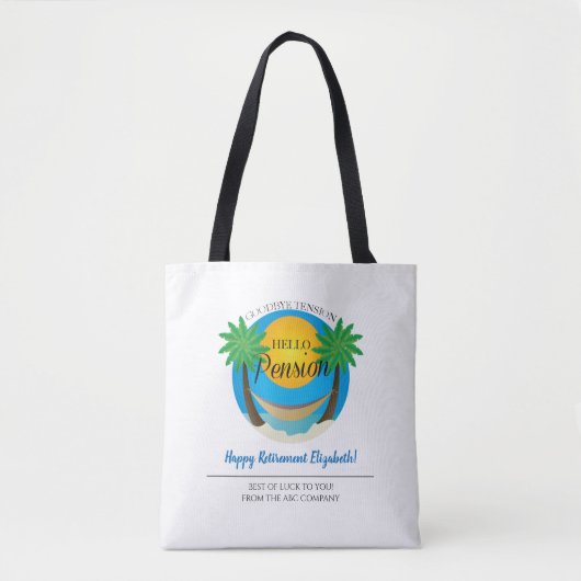 Afscheid Hallo Pensioen-uittredingsstrand Tote Bag (Voorkant)