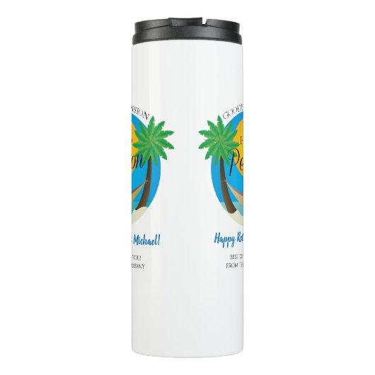 Afscheid Hallo Pensioenuitkering Thermosbeker (Achterkant)