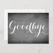 Afscheid Handschrift Typografie Black White Briefkaart (Voorkant / Achterkant)