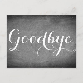 Afscheid Handschrift Typografie Black White Briefkaart