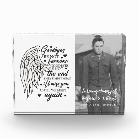 Afscheid is niet voor altijd een gedenkteken fotoblokken (Voorkant)