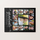 Afscheid K–12 Modern Script Foto Collage Zwart Legpuzzel (Horizontaal)