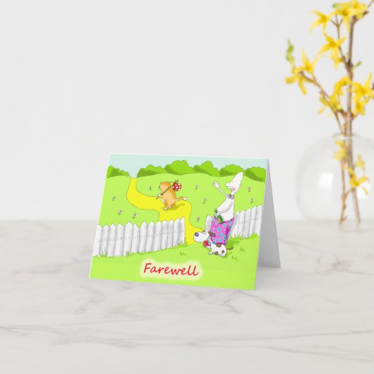 afscheid kaart (Gele Bloem)