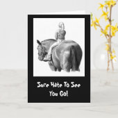 AFSCHEID KAART: MEISJE: PAARD: POTLOODKUNST KAART (Gele Bloem)