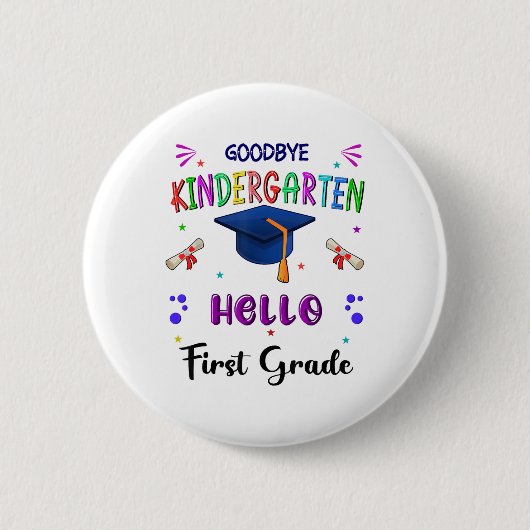 Afscheid kleuterschool Afstuderen CL 2025 1e klas Ronde Button 5,7 Cm (Voorkant)