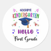 Afscheid kleuterschool Afstuderen CL 2025 1e klas Ronde Sticker (Voorkant)