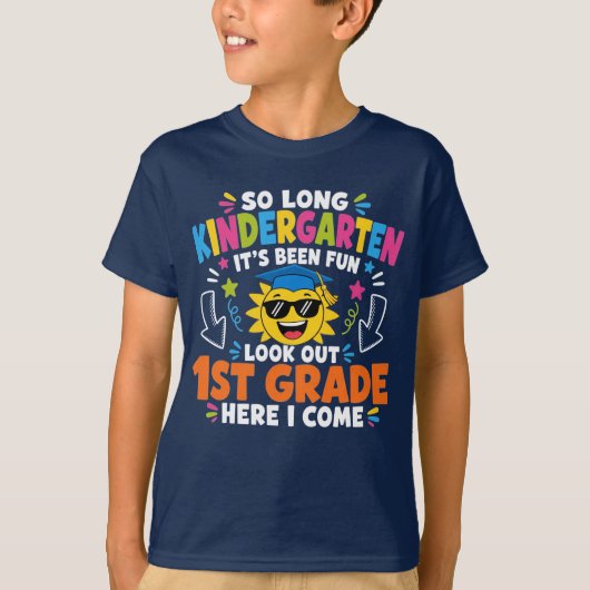Afscheid kleuterschool diploma 1e klas kinderen t-shirt (Voorkant)