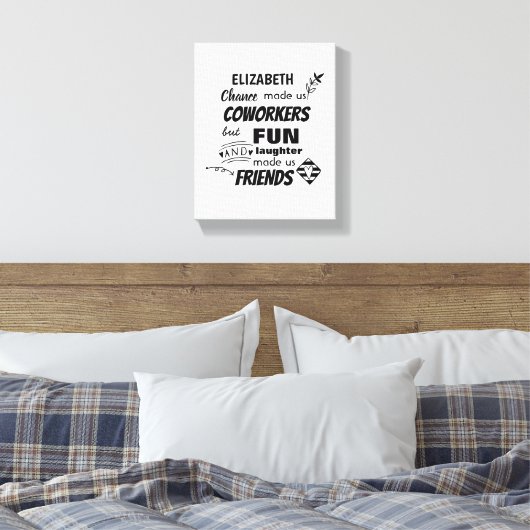 Afscheid Medewerker Baas - wij zijn Vrienden Maatw Canvas Afdruk (Insitu (Slaapkamer))