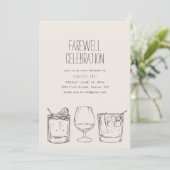 Afscheid Moving Pensioen Partij Nodig Drinken Kaart (Staand voorkant)
