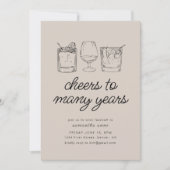 Afscheid Moving Pensioen Partij Nodig Drinken Kaart (Voorkant)