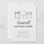 Afscheid Moving Pensioen Partij Nodig Drinken Kaart (Voorkant)