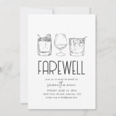 Afscheid Moving Pensioen Partij Nodig Drinken Kaart (Voorkant)