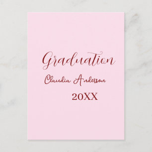 Afscheid naam klas van 20XX mauve kalligrafie co Briefkaart