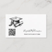 Afscheid Naamkaart QR-code invoegkaart Contactkaartje (Voorkant)