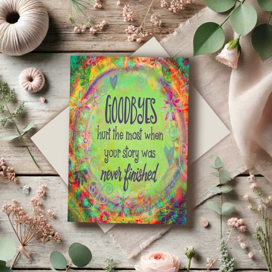 Afscheid nemen doet pijn als het verhaal nog niet  kaart