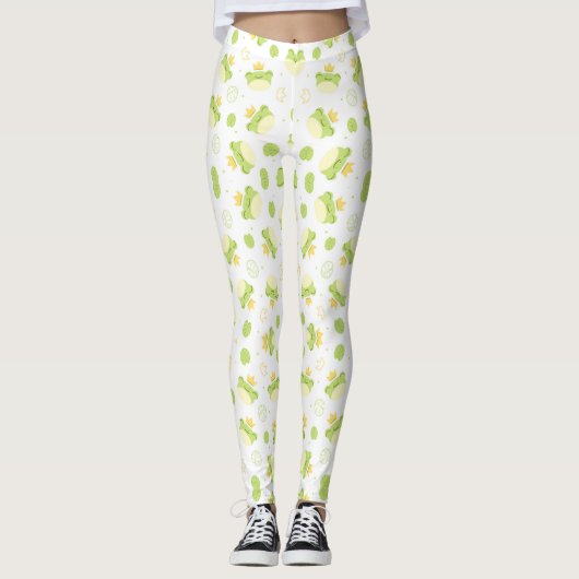 Afscheid nemen met Cute Frog en Crown Leggings (Voorkant)