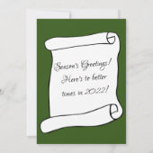 Afscheid nemen van 2021 Grappige seizoensgroeten  Feestdagenkaart (Achterkant)