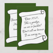 Afscheid nemen van 2021 Grappige seizoensgroeten  Feestdagenkaart (Voorkant / Achterkant)