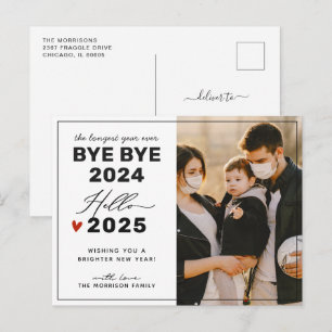 Afscheid nemen van de familiefoto 2024 feestdagenkaart