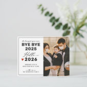 Afscheid nemen van de familiefoto 2024 feestdagenkaart (Staand voorkant)