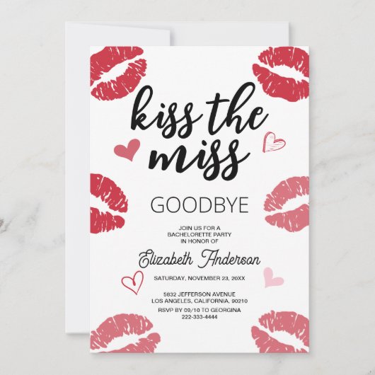 Afscheid nemen van de Single Life Bachelorette Par Kaart (Voorkant)