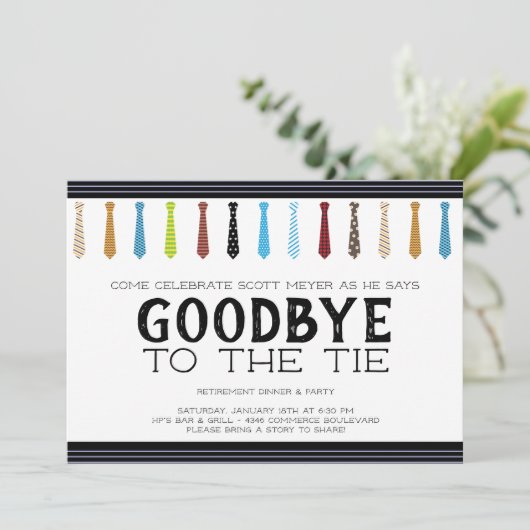 Afscheid nemen van de Stropdas Kaart (Staand voorkant)