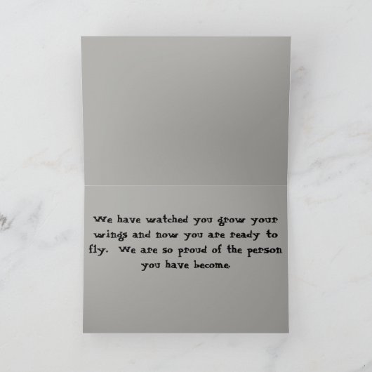 Afscheid nemen van een trots afgestudeerde Monarch Kaart (Binnen)