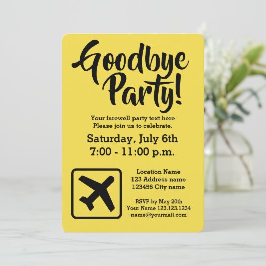 Afscheid nemen van feestelijke uitnodigingen (Staand voorkant)