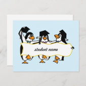Afscheid nemende pinguïns met spandoek aankondiging (Voorkant / Achterkant)