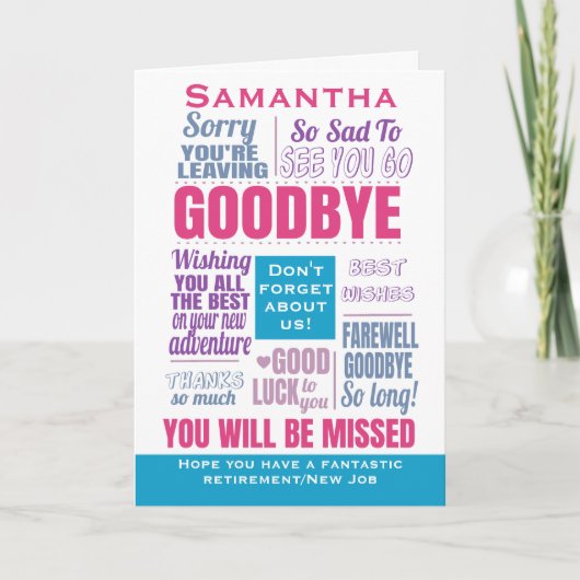 Afscheid Nieuwe Baan Pensioen Kaart (Voorkant)