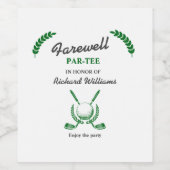 Afscheid pensioen Golf Club krans thema feest Wijn Etiket (Enkel label)