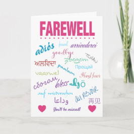 Afscheid - Pink Goodbye Kaart