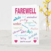 Afscheid - Pink Goodbye Kaart (Gele Bloem)