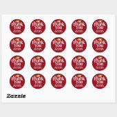 Afscheid Rode Goud BEDANKT Naam Ronde Sticker (Vel)