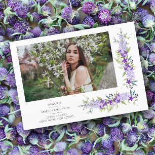 Afscheid Romantische Paarse Tinten Bloemen Foto Kaart
