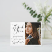 Afscheid Simple Script Foto Bedankt  Briefkaart (Staand voorkant)