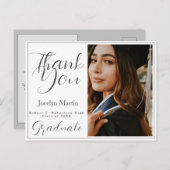 Afscheid Simple Script Foto Bedankt  Briefkaart (Voorkant / Achterkant)