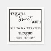 Afscheid Sweet Youth RIP 20s 30th Birthday Servet (Voorkant)