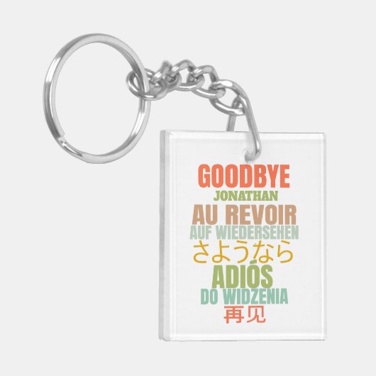 Afscheid van Au Revoir Typography Sleutelhanger (Voorkant Links)