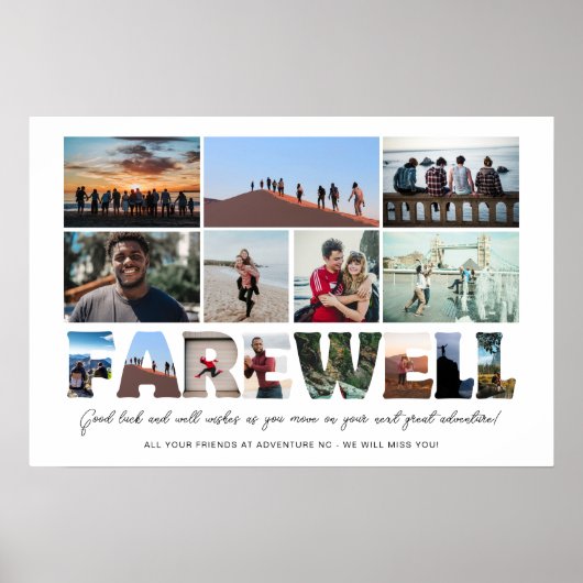 Afscheid van collega-baas pensioen Fotocollage Poster (Voorkant)