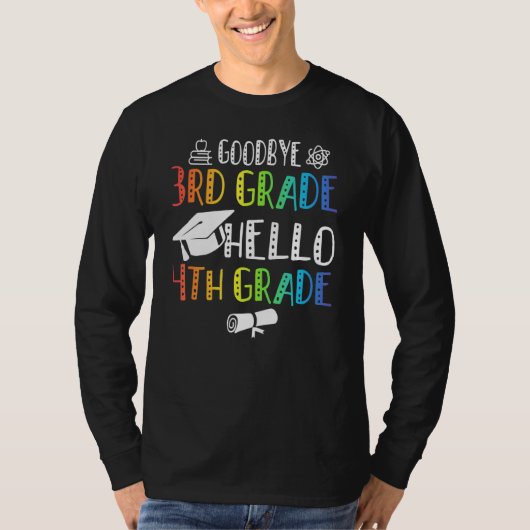 Afscheid van de 3de graad Hallo 4de graad T-shirt (Voorkant)