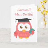Afscheid van de leerkracht, Schattigee lerarenuil Kaart (Gele Bloem)