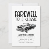 Afscheid van een Classic Retirement Car Party Invi Kaart (Voorkant)