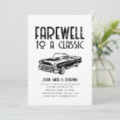 Afscheid van een Classic Retirement Car Party Invi Kaart (Staand voorkant)