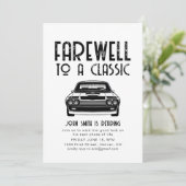 Afscheid van een Classic Retirement Car Party Invi Kaart (Staand voorkant)