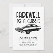 Afscheid van een Classic Retirement Car Party Invi Kaart (Voorkant)
