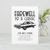 Afscheid van een Classic Retirement Car Party Invi Kaart (Staand voorkant)